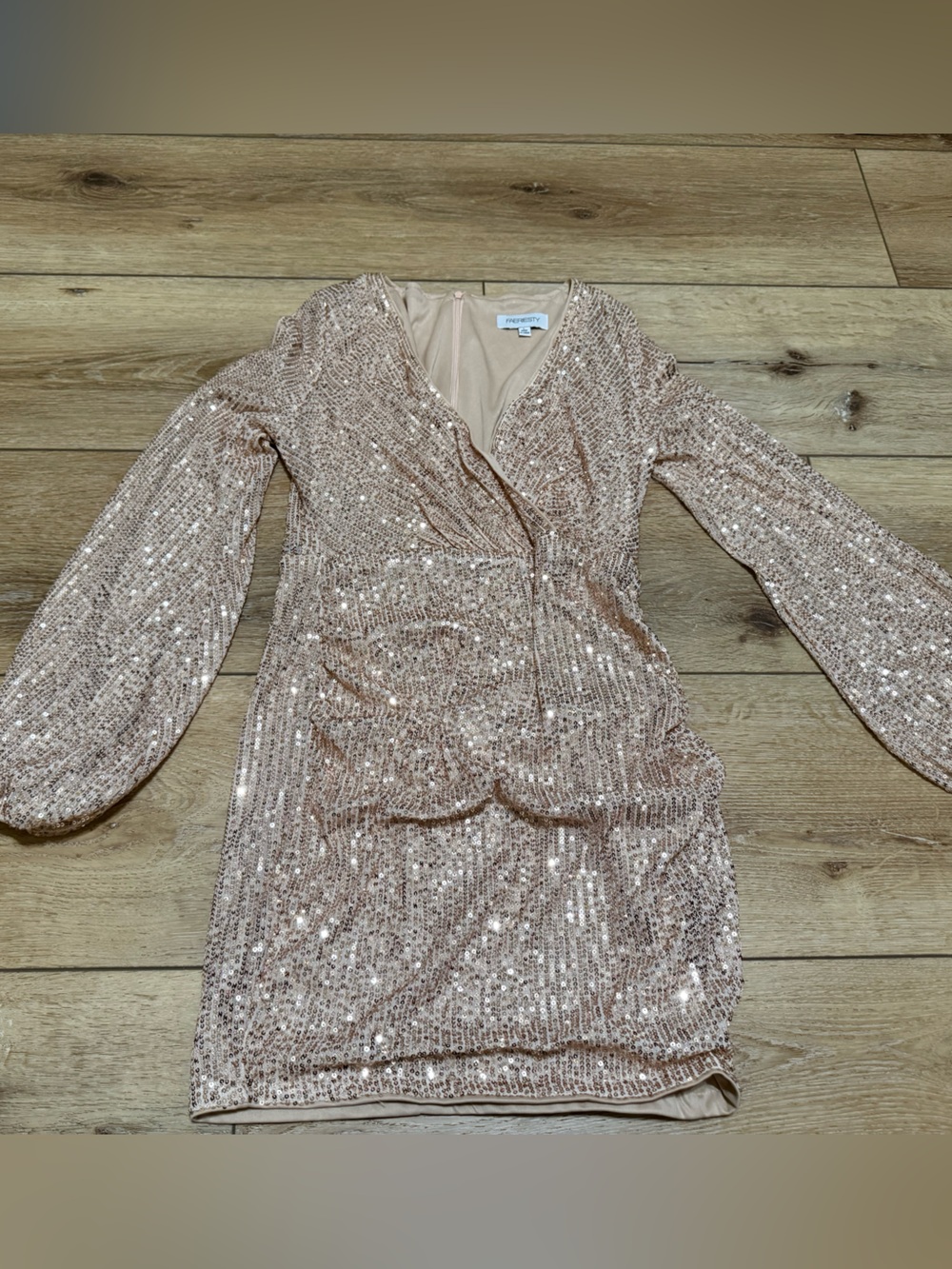 Sequin Wrap Mini Dress in Blush Pink by Forever 21